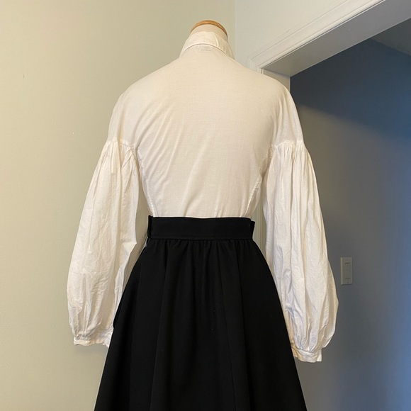 Cotton Button Shirt, Mutton Ballon Puff Sleeves - Picture 9 of 11